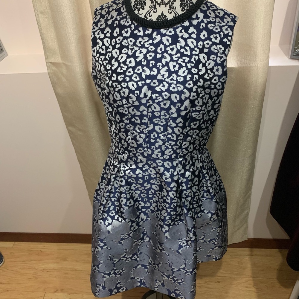 Belle Badgley Mischka Blue Cheetah Dress